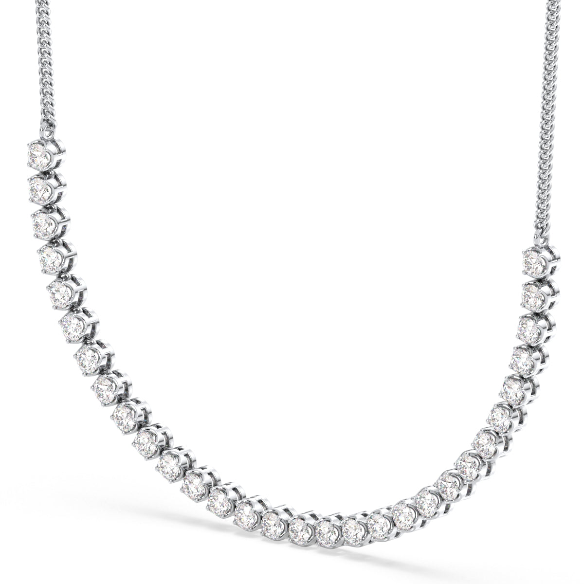 THEODORA ROUND CUT LAB GROWN DIAMOND HALF TENNIS NECKLACE, GOLD