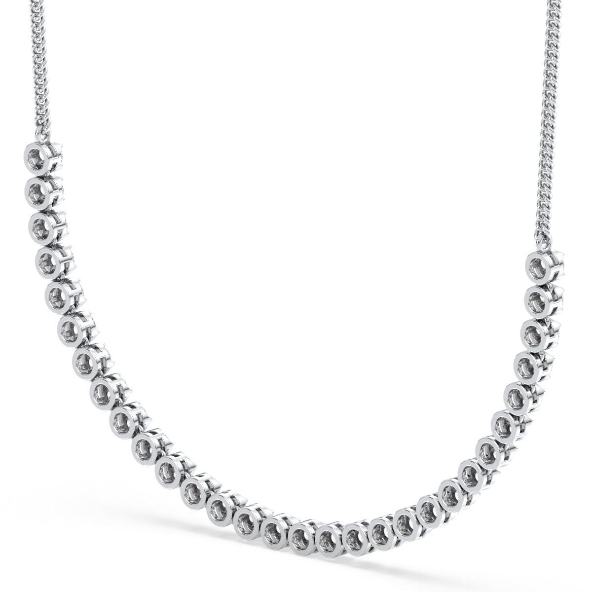 THEODORA ROUND CUT LAB GROWN DIAMOND HALF TENNIS NECKLACE, GOLD