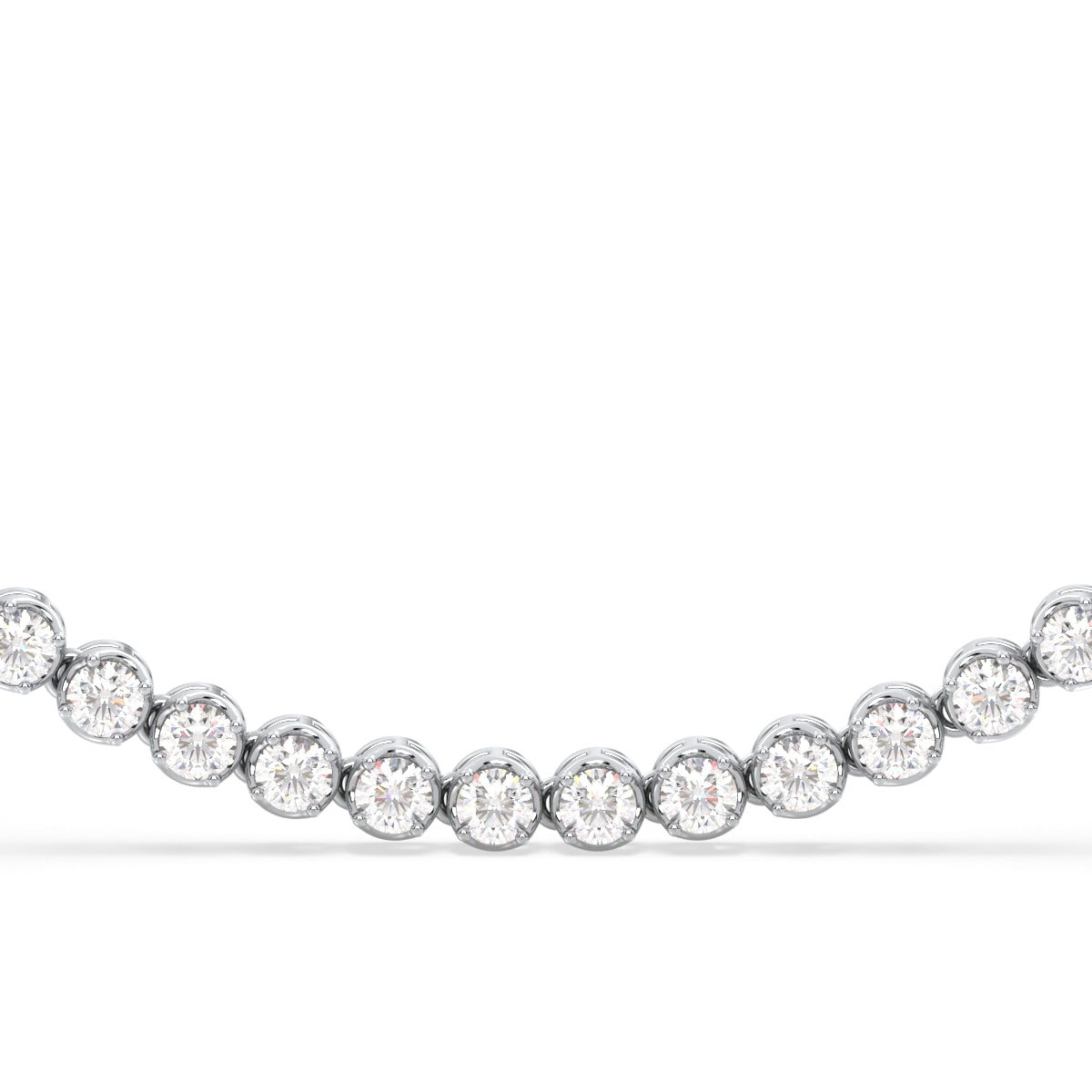 THEODORA ROUND CUT LAB GROWN DIAMOND HALF TENNIS NECKLACE, GOLD