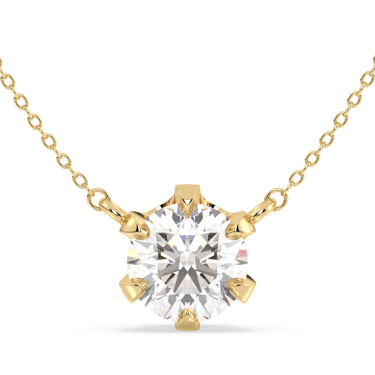 SOPHIA ROUND CUT LAB GROWN DIAMOND SOLITAIRE, RIVIÈRE NECKLET, GOLD