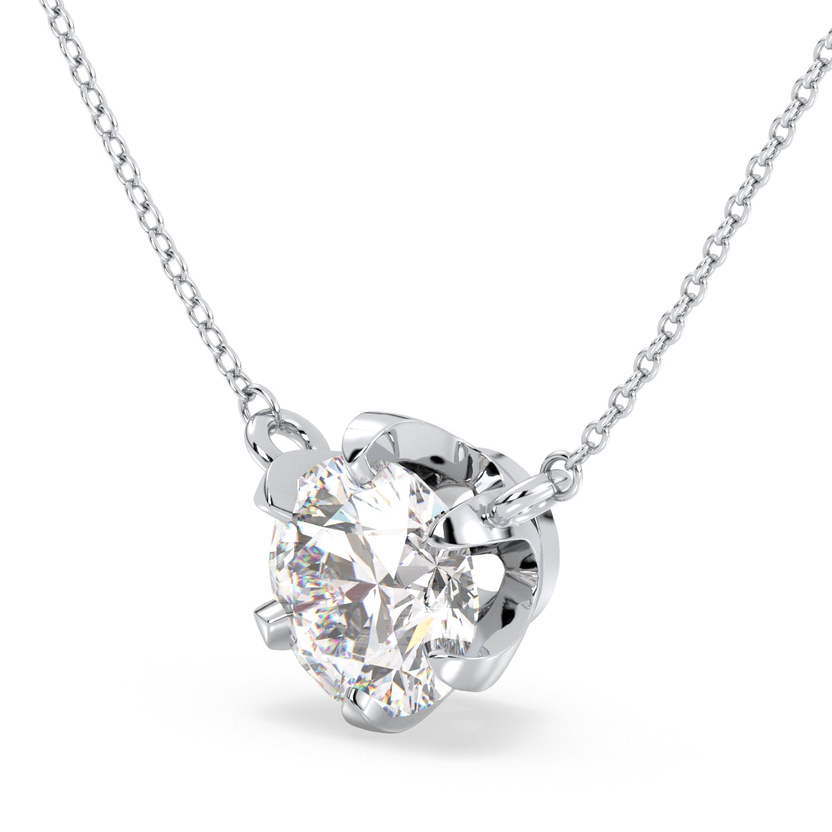 SOPHIA ROUND CUT LAB GROWN DIAMOND SOLITAIRE, RIVIÈRE NECKLET, GOLD