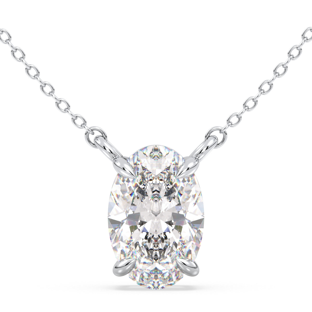 IRENE OVAL CUT LAB GROWN DIAMOND SOLITAIRE, RIVIÈRE NECKLET, GOLD