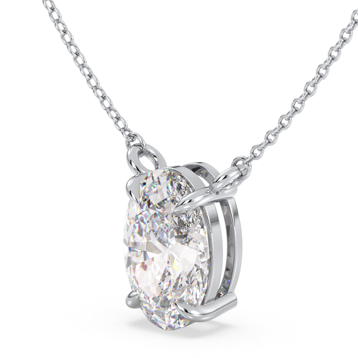 IRENE OVAL CUT LAB GROWN DIAMOND SOLITAIRE, RIVIÈRE NECKLET, GOLD