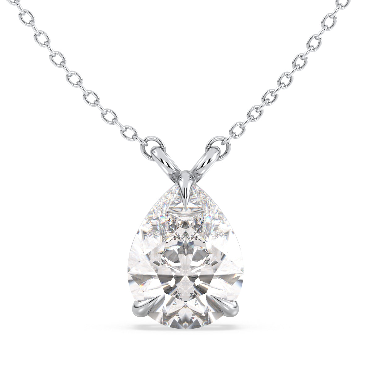 MARGUERITE PEAR CUT LAB GROWN DIAMOND SOLITAIRE, RIVIÈRE ELEGANT NECKLET, GOLD