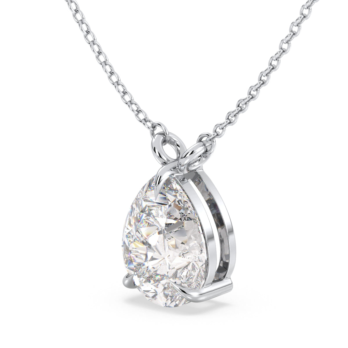 MARGUERITE PEAR CUT LAB GROWN DIAMOND SOLITAIRE, RIVIÈRE ELEGANT NECKLET, GOLD