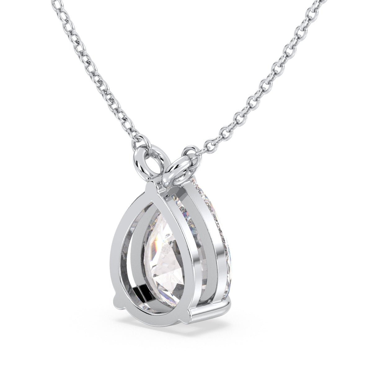 MARGUERITE PEAR CUT LAB GROWN DIAMOND SOLITAIRE, RIVIÈRE ELEGANT NECKLET, GOLD