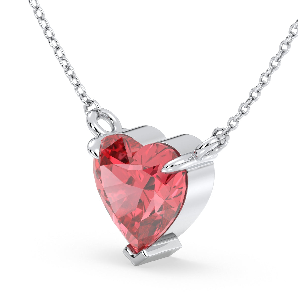 ELEANOR EXQUISITE HEART CUT PINK LAB GROWN DIAMOND SOLITAIRE NECKLET, GOLD