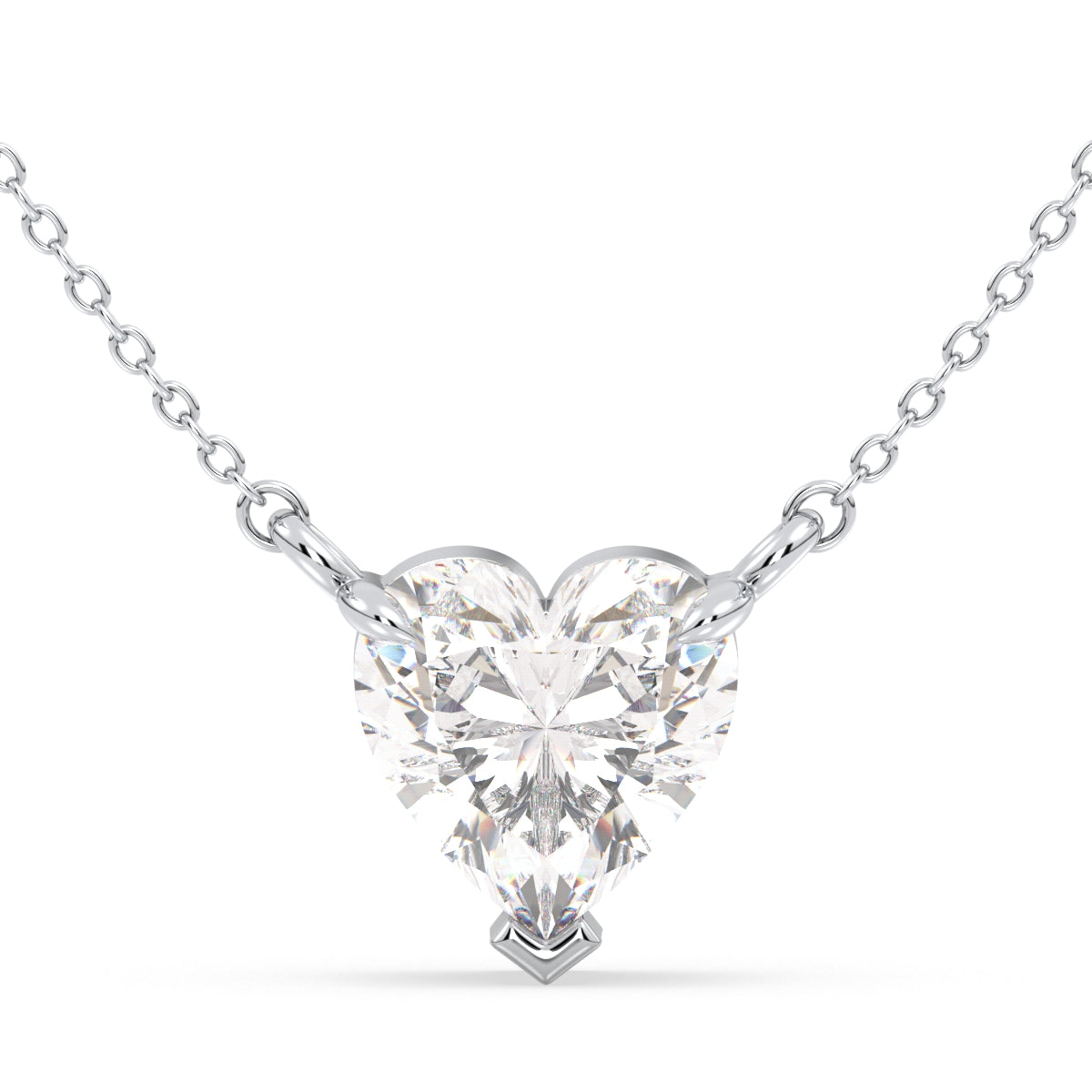 CLEMENCE VALENTINE LOVE HEART CUT LAB GROWN DIAMOND SOLITAIRE, RIVIÈRE NECKLET, GOLD