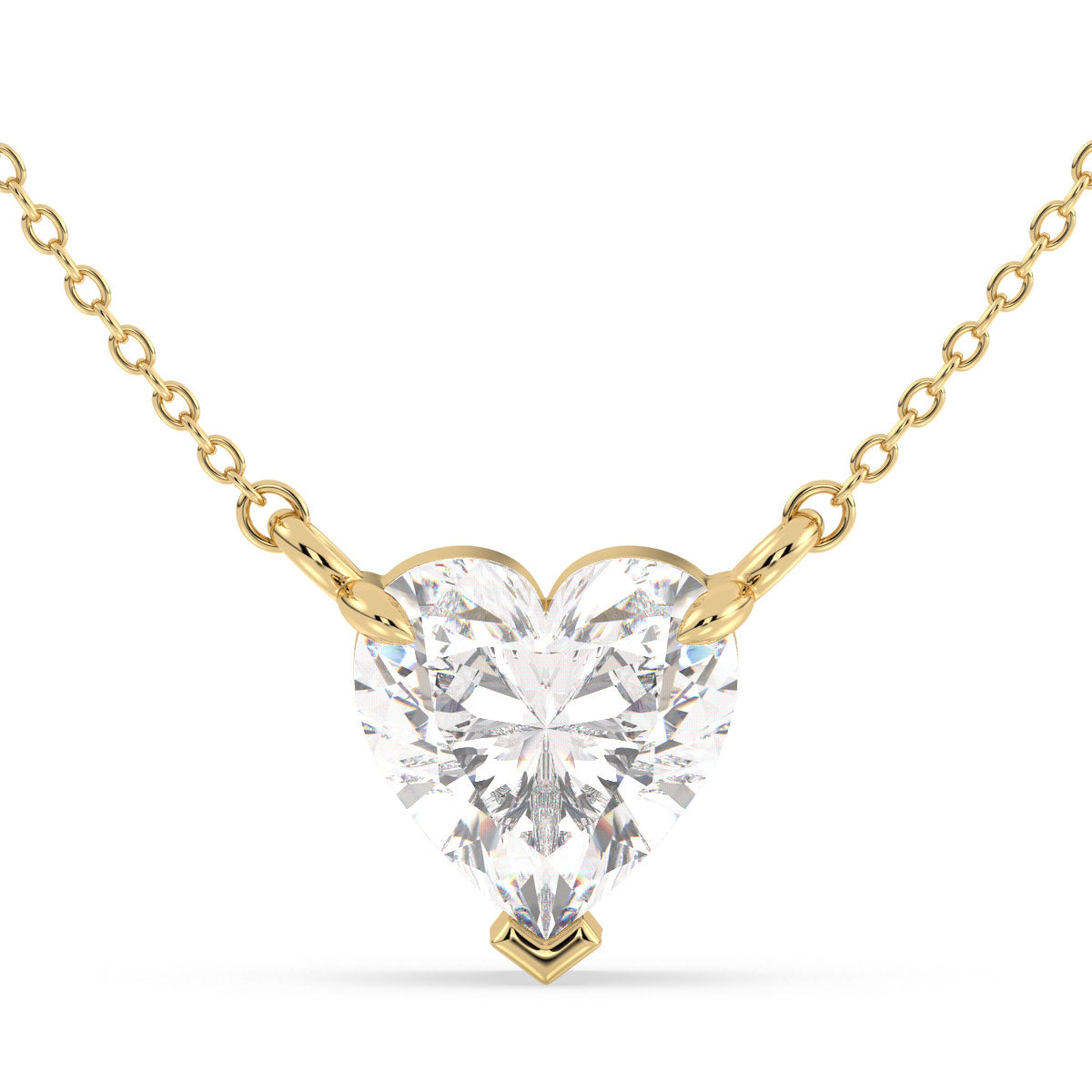 CLEMENCE VALENTINE LOVE HEART CUT LAB GROWN DIAMOND SOLITAIRE, RIVIÈRE NECKLET, GOLD