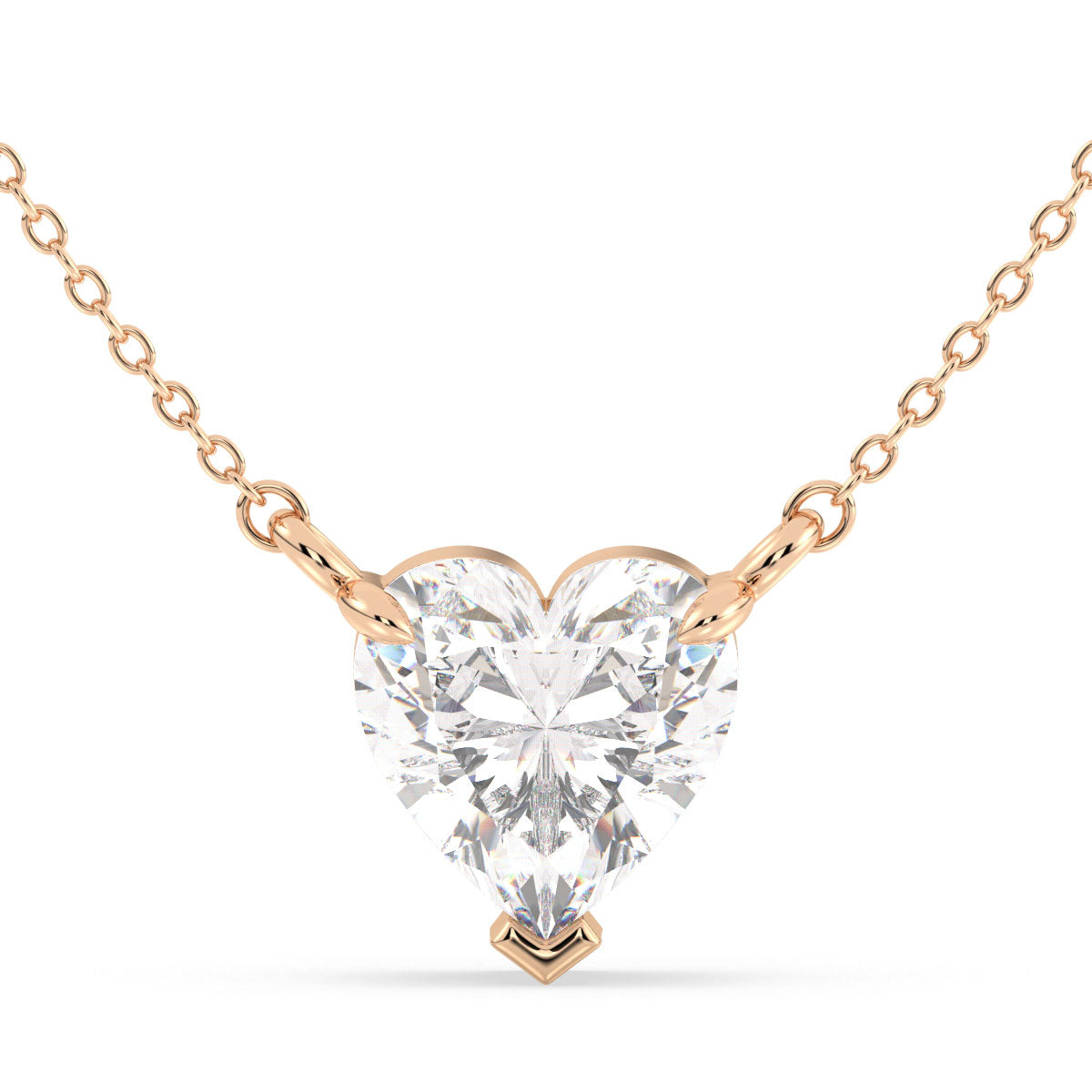 CLEMENCE VALENTINE LOVE HEART CUT LAB GROWN DIAMOND SOLITAIRE, RIVIÈRE NECKLET, GOLD