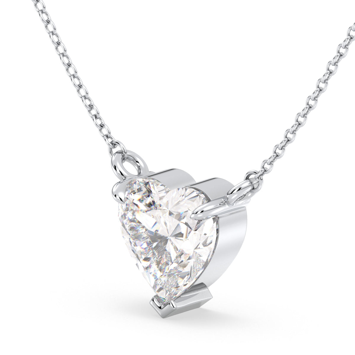 CLEMENCE VALENTINE LOVE HEART CUT LAB GROWN DIAMOND SOLITAIRE, RIVIÈRE NECKLET, GOLD