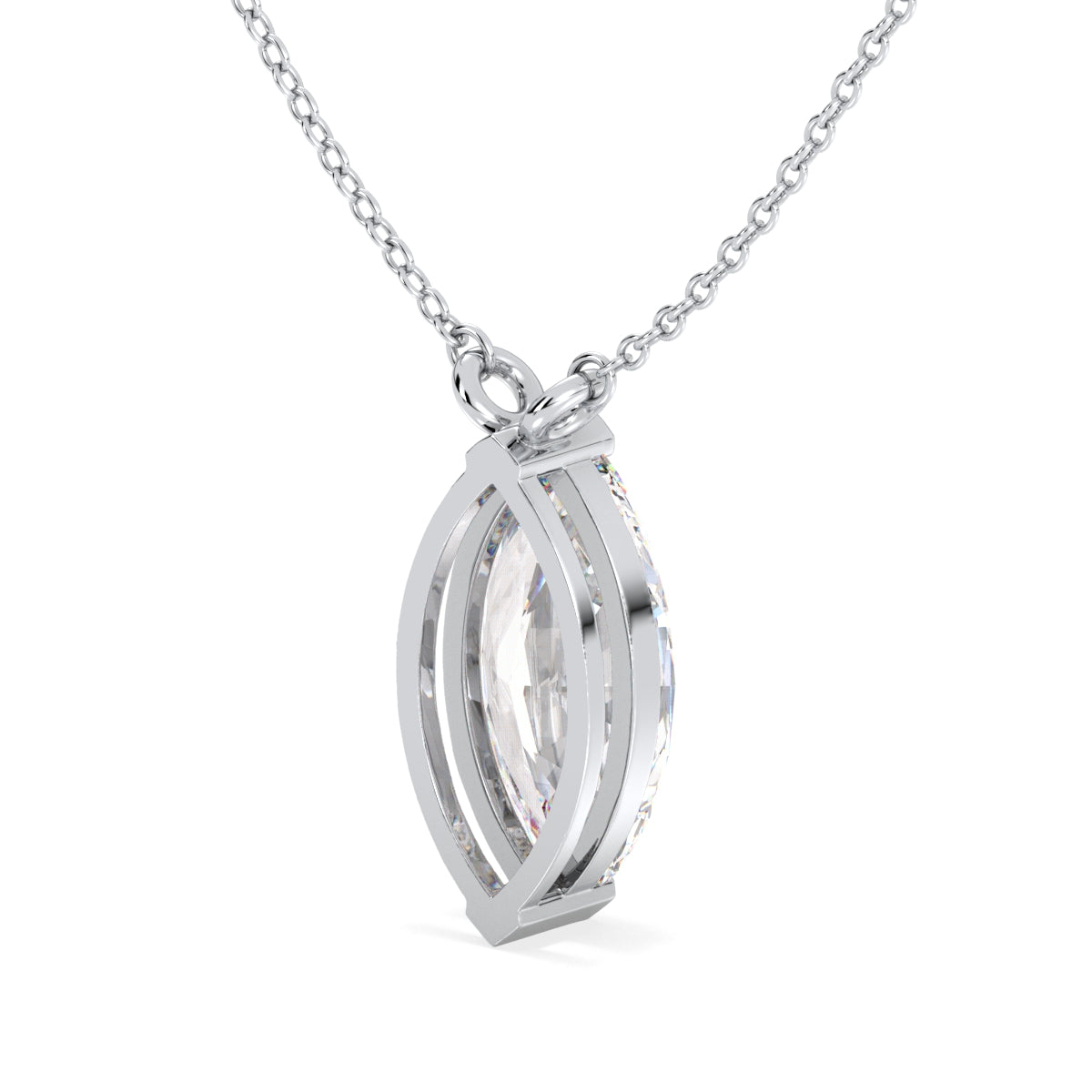 LILETTA MARQUISE CUT LAB GROWN DIAMOND SOLITAIRE, RIVIÈRE NECKLET, GOLD