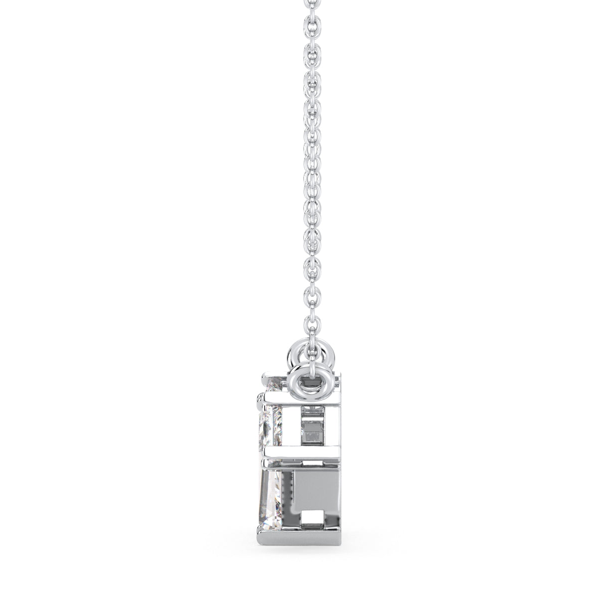 THEA TAPERED BAGUETTE AND PRINCESS CUT DIAMOND NECKLET, GOLD