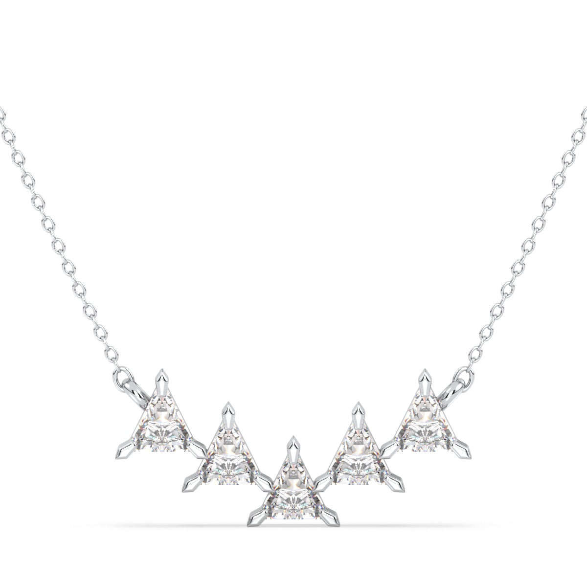 DAMAS TRIANGLE CUT LAB GROWN DIAMOND ELEGANT NECKLET, GOLD