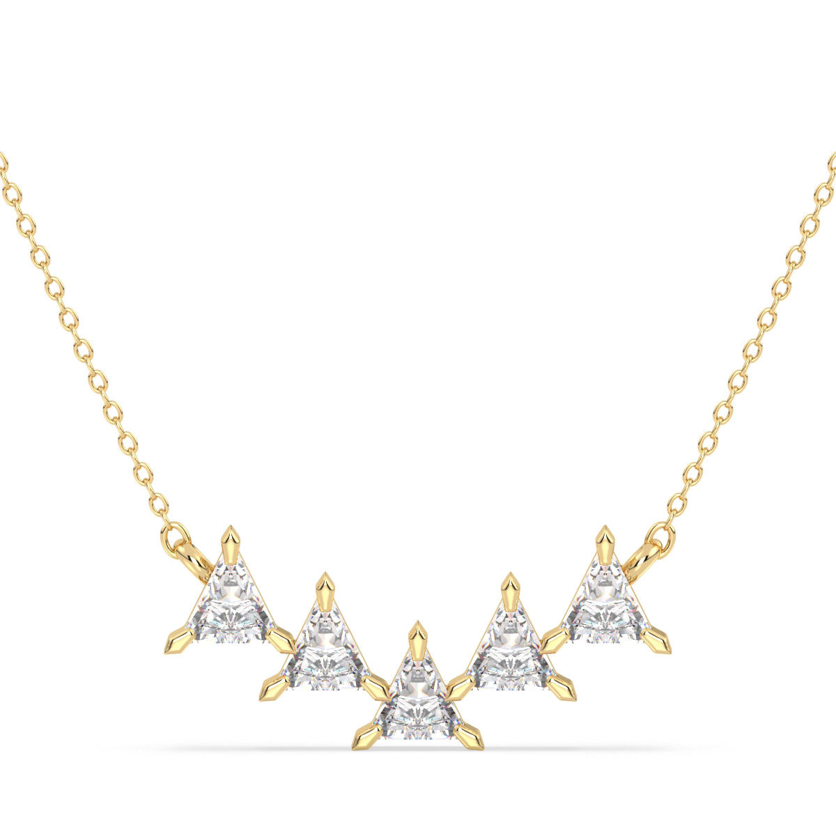 DAMAS TRIANGLE CUT LAB GROWN DIAMOND ELEGANT NECKLET, GOLD