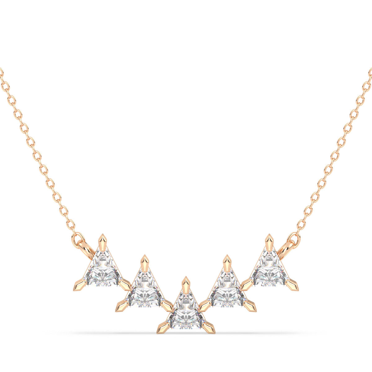 DAMAS TRIANGLE CUT LAB GROWN DIAMOND ELEGANT NECKLET, GOLD