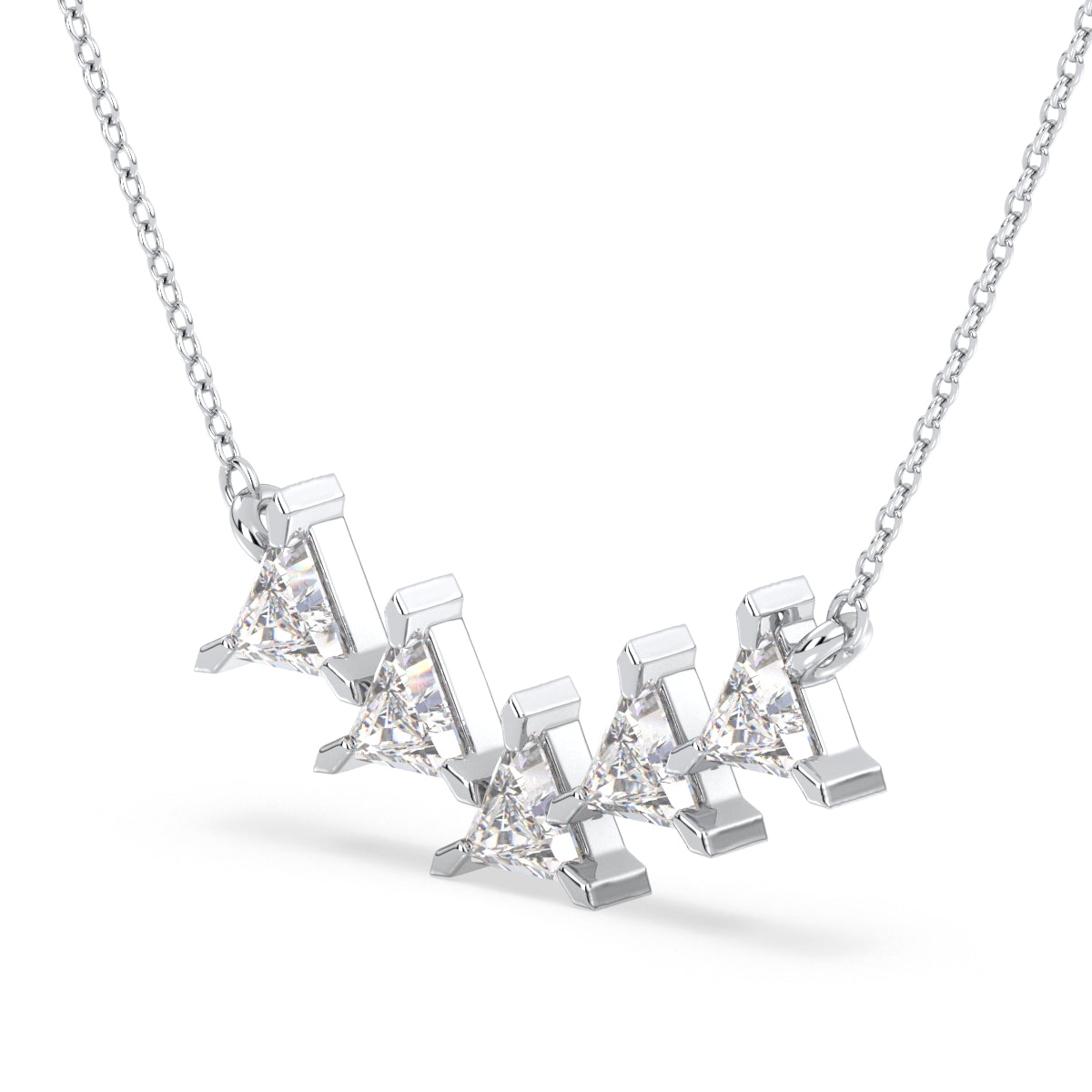 DAMAS TRIANGLE CUT LAB GROWN DIAMOND ELEGANT NECKLET, GOLD