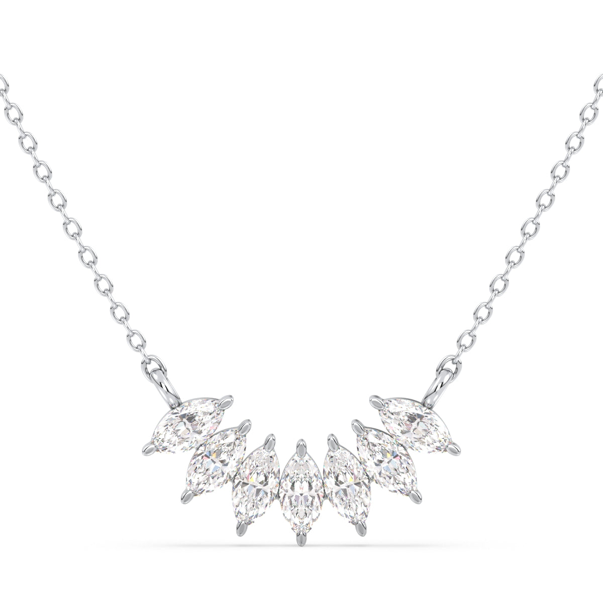 LILETTA MARQUISE CUT LAB GROWN DIAMONDS ELEGANT NECKLET, GOLD