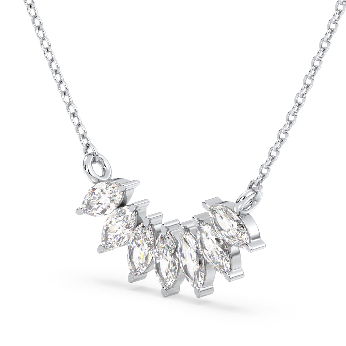 LILETTA MARQUISE CUT LAB GROWN DIAMONDS ELEGANT NECKLET, GOLD