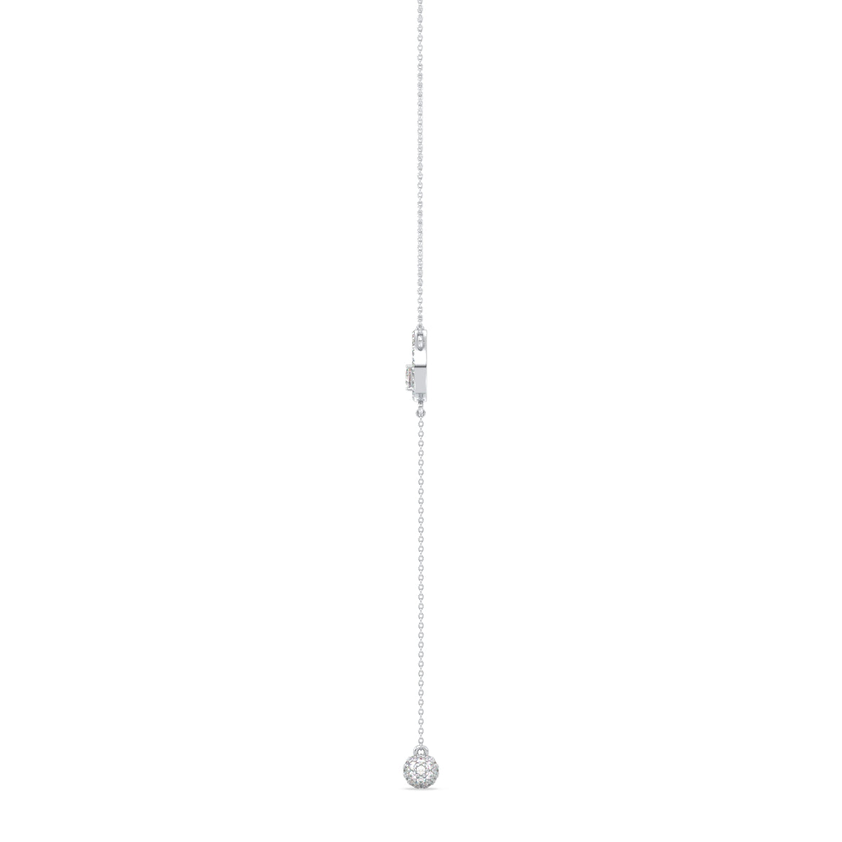 SOPHIA LARIAT HALO SET ROUND AND PEAR CUT LAB GROWN DIAMOND ELEGANT EVERYDAY WEAR NECKLACE, GOLD