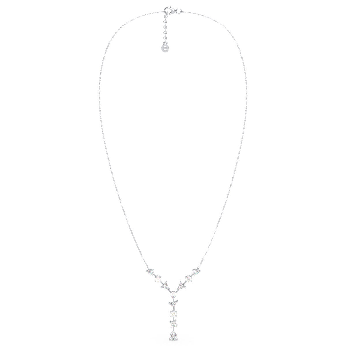 CLARETTE FANCY MULTICUT LAB GROWN DIAMOND NECKLACE, GOLD