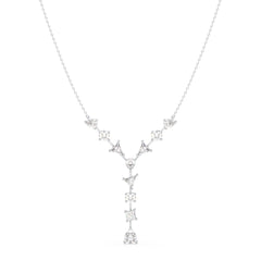 CLARETTE FANCY MULTICUT LAB GROWN DIAMOND NECKLACE, GOLD