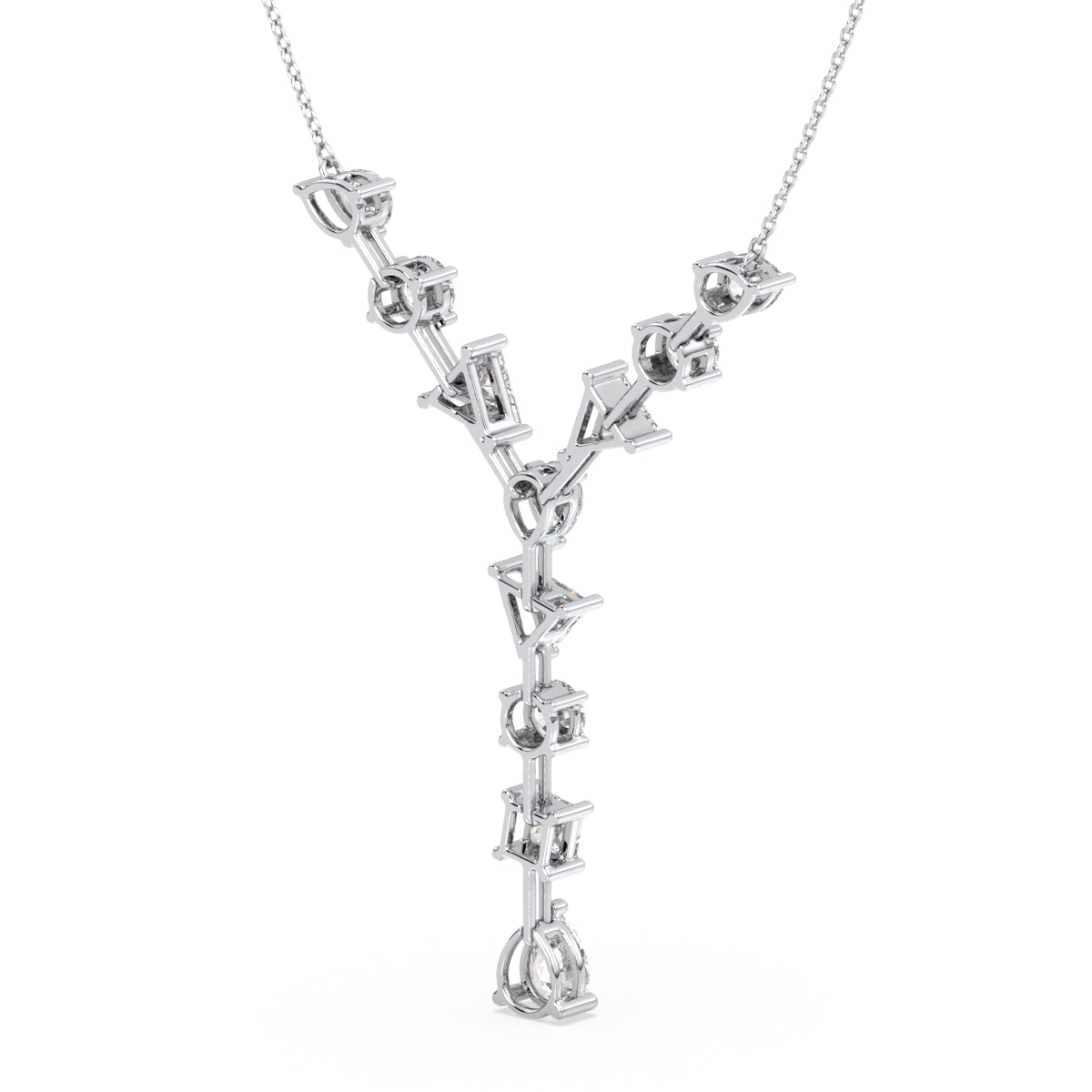 CLARETTE FANCY MULTICUT LAB GROWN DIAMOND NECKLACE, GOLD