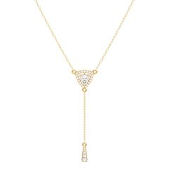 DAMAS LARIAT HALO TRILLION CUT LAB GROWN DIAMOND NECKLACE, GOLD