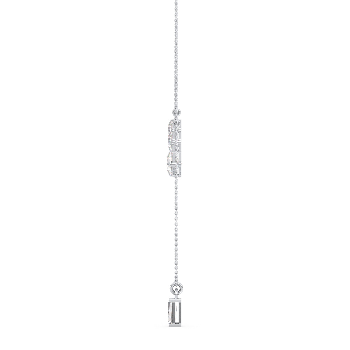 CLARETTE LAYERED BAGUETTE AND ASSCHER CUT LAB GROWN DIAMOND NECKLACE, GOLD