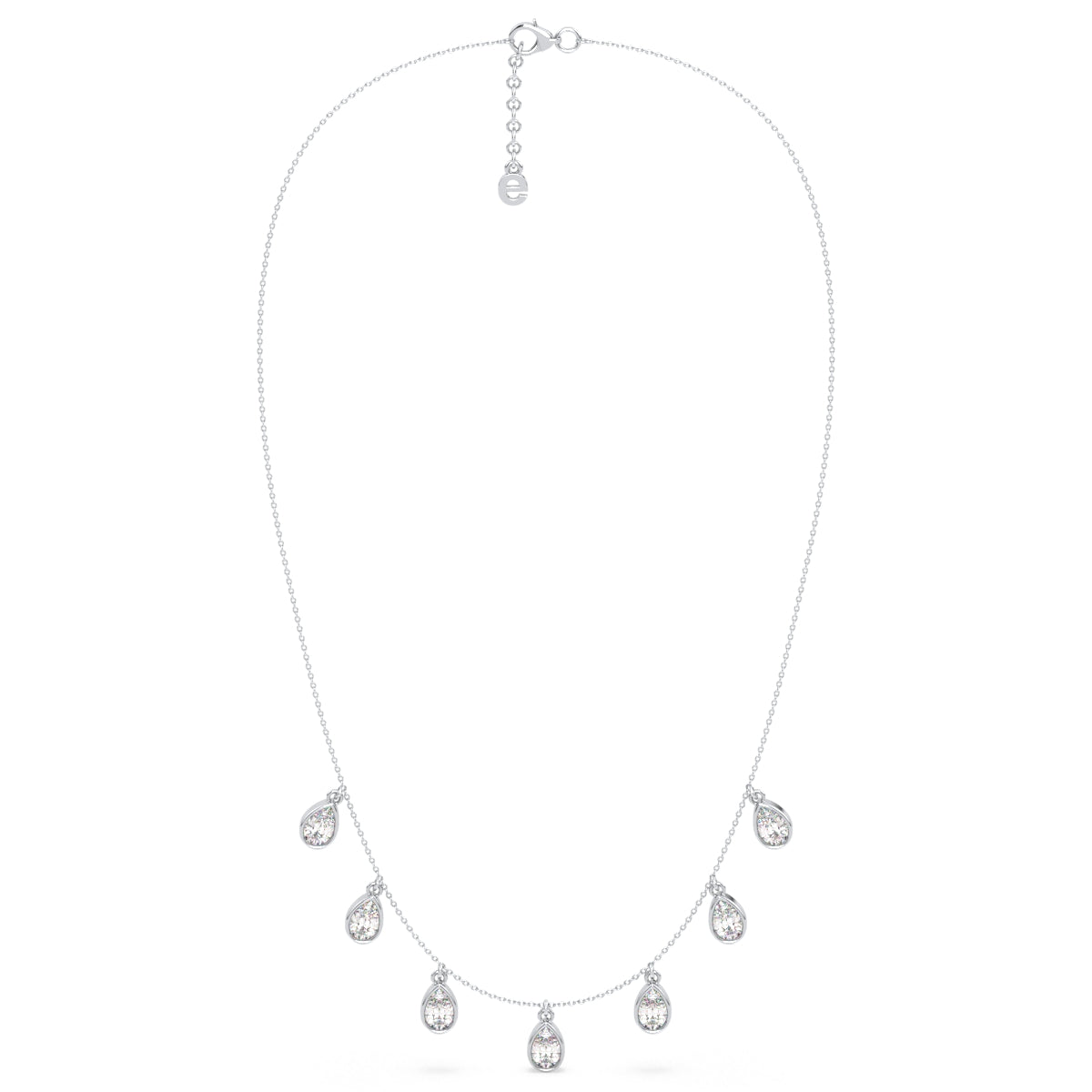 MARGUERITE BEZEL SET PEAR CUT LAB GROWN DIAMOND EVERYDAY TRENDY CHARM NECKLACE, GOLD