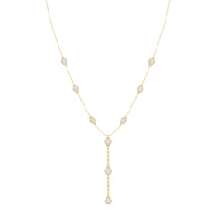 SOPHIA LARIAT ROUND CUT LAB GROWN DIAMOND SPHERE ELEGANT NECKLACE, GOLD