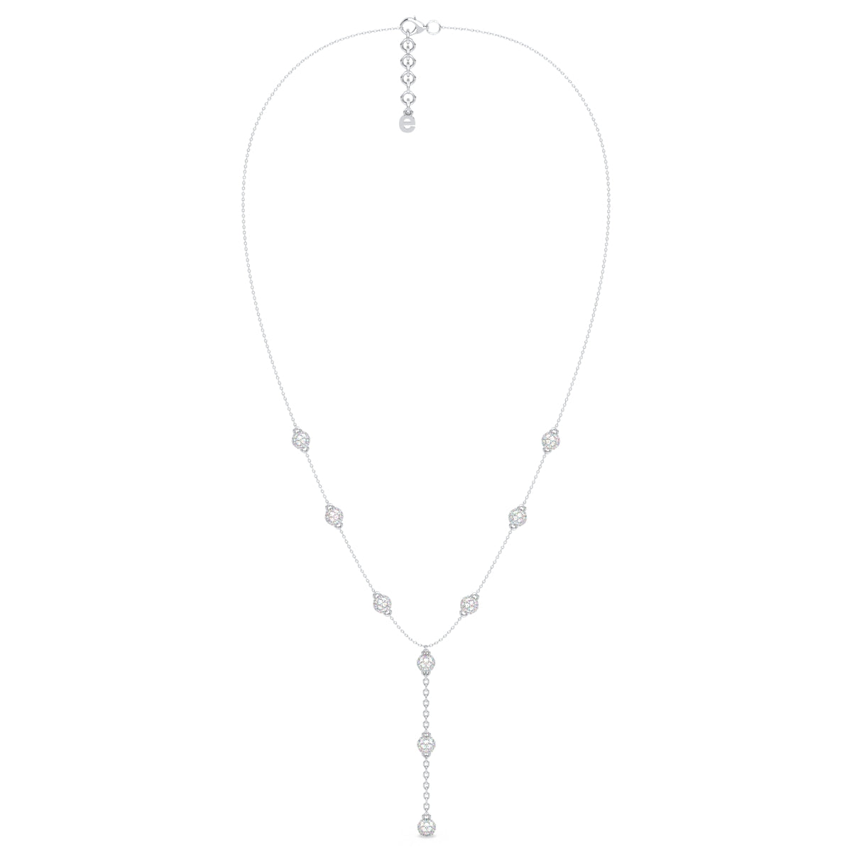 SOPHIA LARIAT ROUND CUT LAB GROWN DIAMOND SPHERE ELEGANT NECKLACE, GOLD