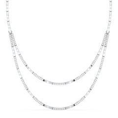 CLARETTE LAYERED ROUND CUT LAB GROWN DIAMOND NECKLACE, GOLD