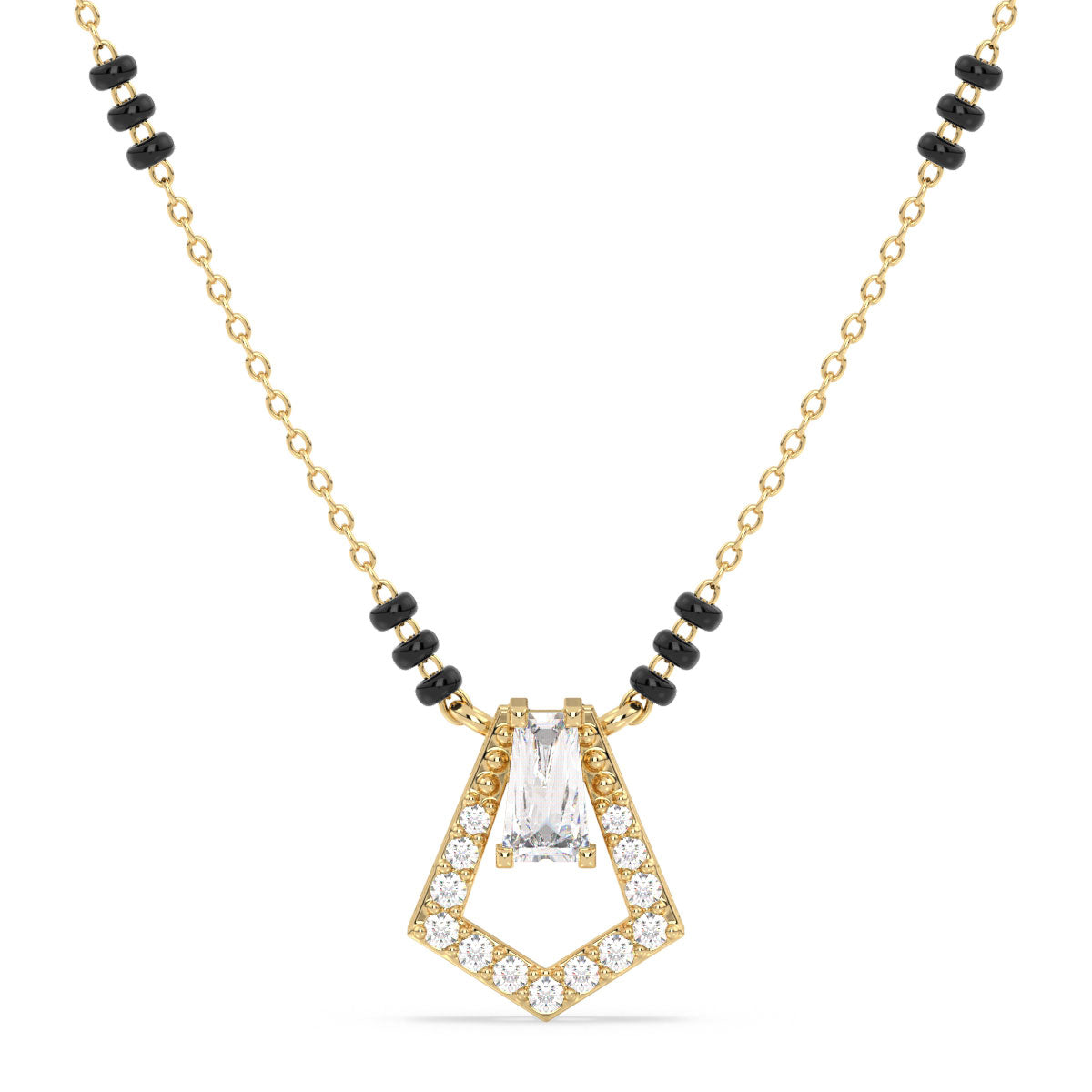 THEA BAGUETTE AND ROUND CUT LAB GROWN DIAMOND ELEGANT MANGALSUTRA, GOLD