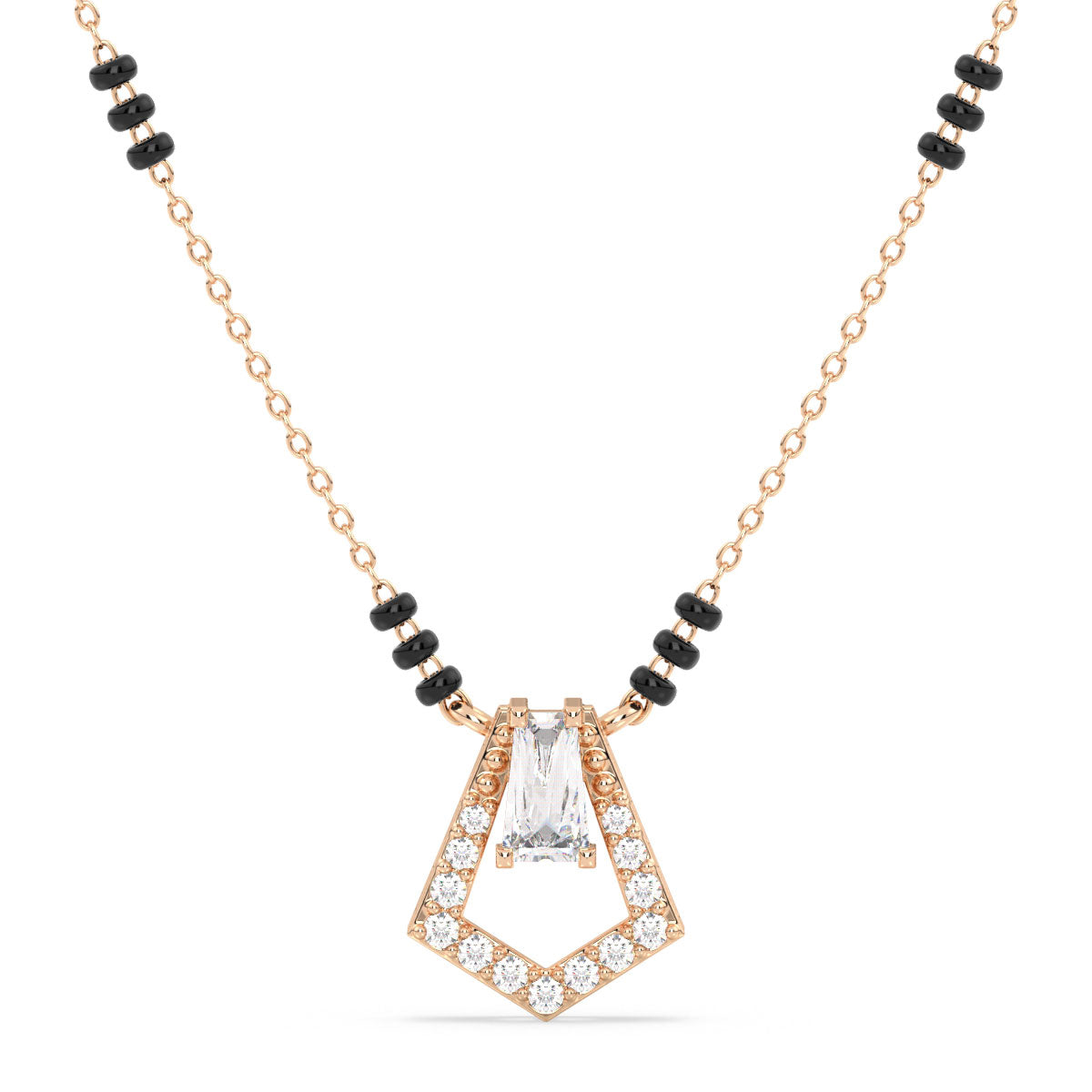 THEA BAGUETTE AND ROUND CUT LAB GROWN DIAMOND ELEGANT MANGALSUTRA, GOLD