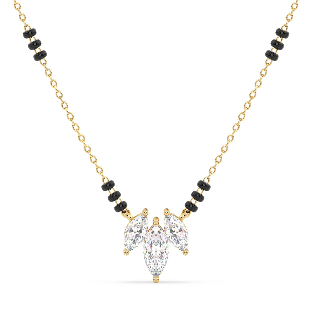 LILETTA MARQUISE CUT LAB GROWN DIAMOND ELEGANT MANGALSUTRA, GOLD