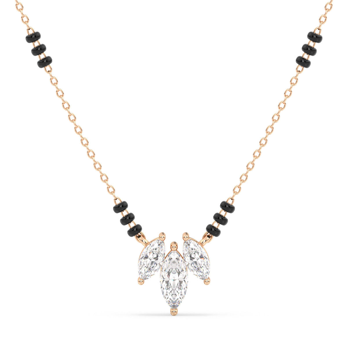 LILETTA MARQUISE CUT LAB GROWN DIAMOND ELEGANT MANGALSUTRA, GOLD