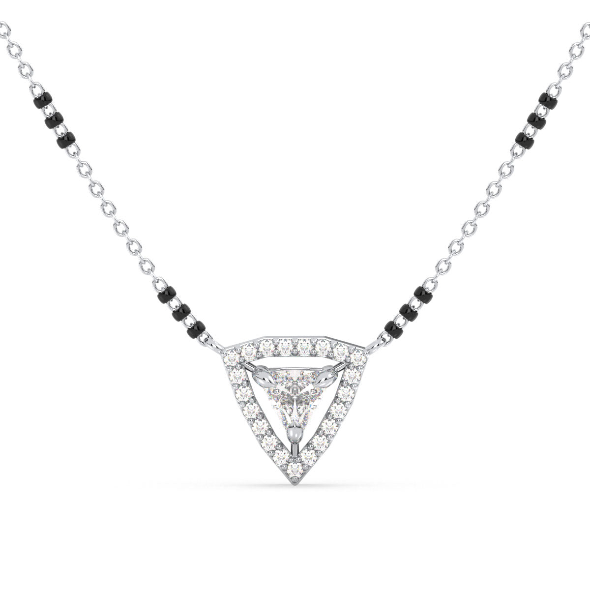 DAMAS HALO TRILLION CUT LAB GROWN DIAMOND MANGALSUTRA, GOLD