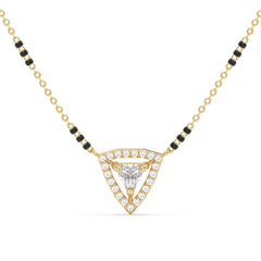 DAMAS HALO TRILLION CUT LAB GROWN DIAMOND MANGALSUTRA, GOLD