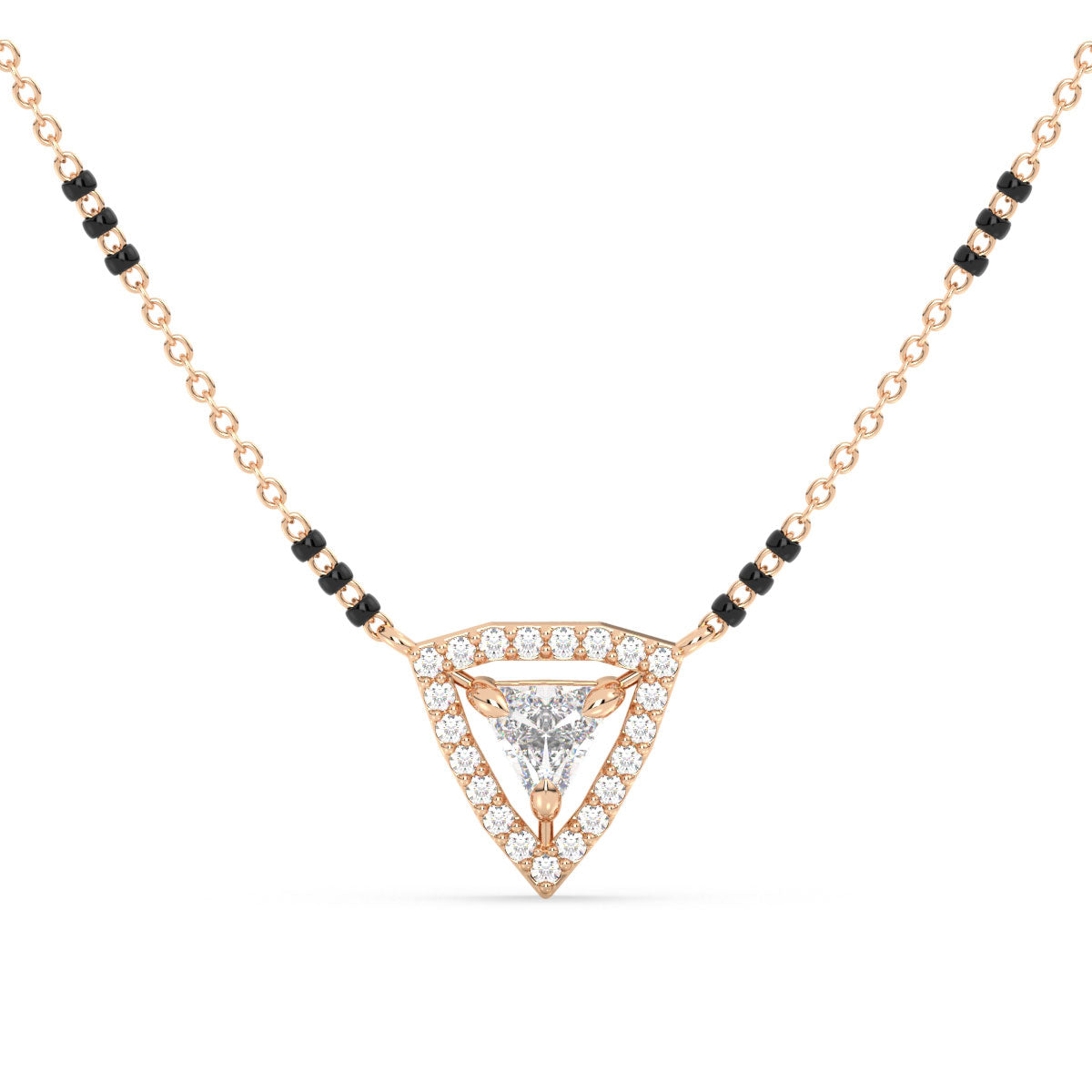 DAMAS HALO TRILLION CUT LAB GROWN DIAMOND MANGALSUTRA, GOLD