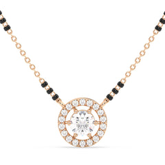 SOPHIA HALO ROUND CUT LAB GROWN DIAMOND MANGALSUTRA, GOLD