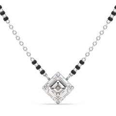 AZALEA ASSCHER CUT LAB GROWN DIAMOND SOLITAIRE MANGALSUTRA, GOLD