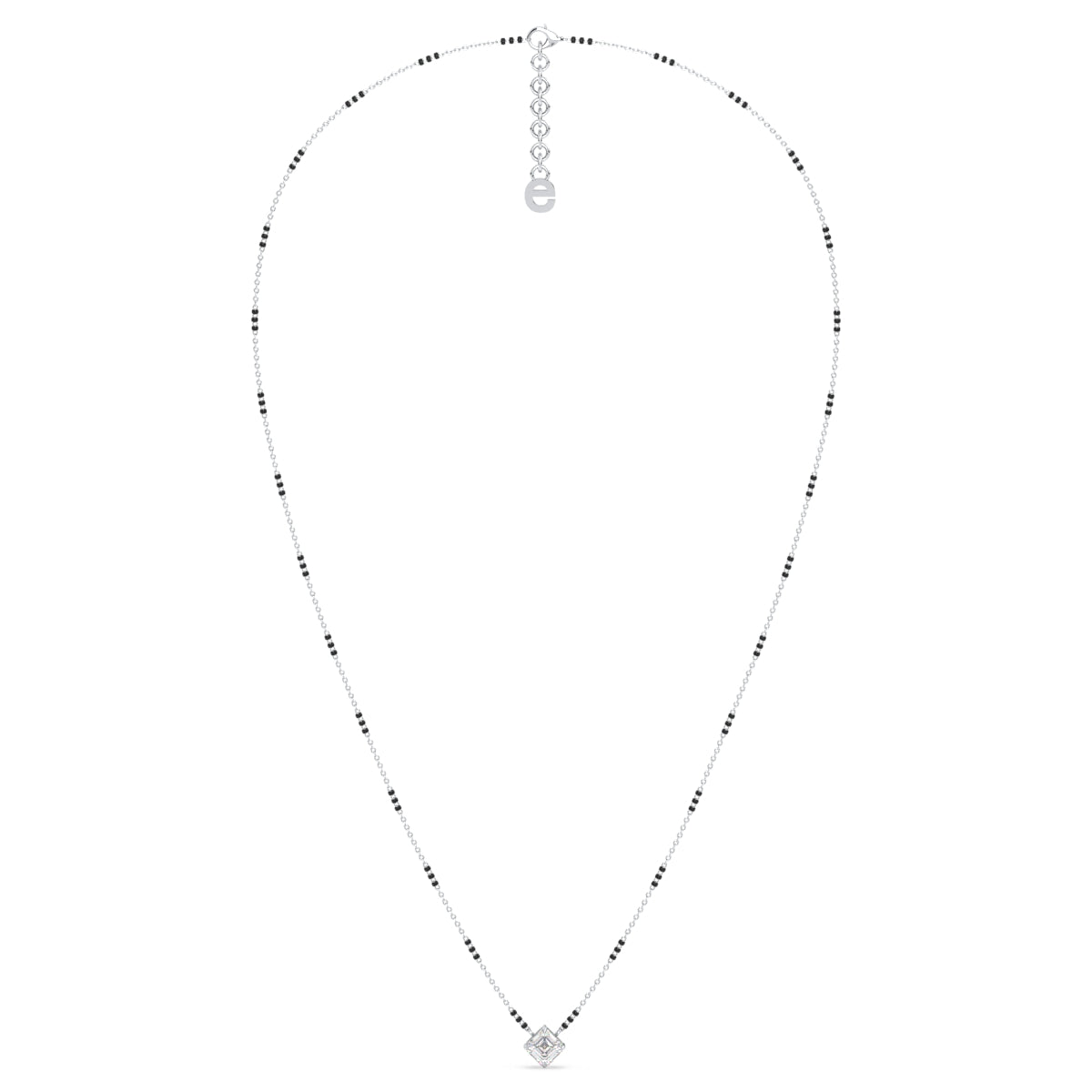 AZALEA ASSCHER CUT LAB GROWN DIAMOND SOLITAIRE MANGALSUTRA, GOLD