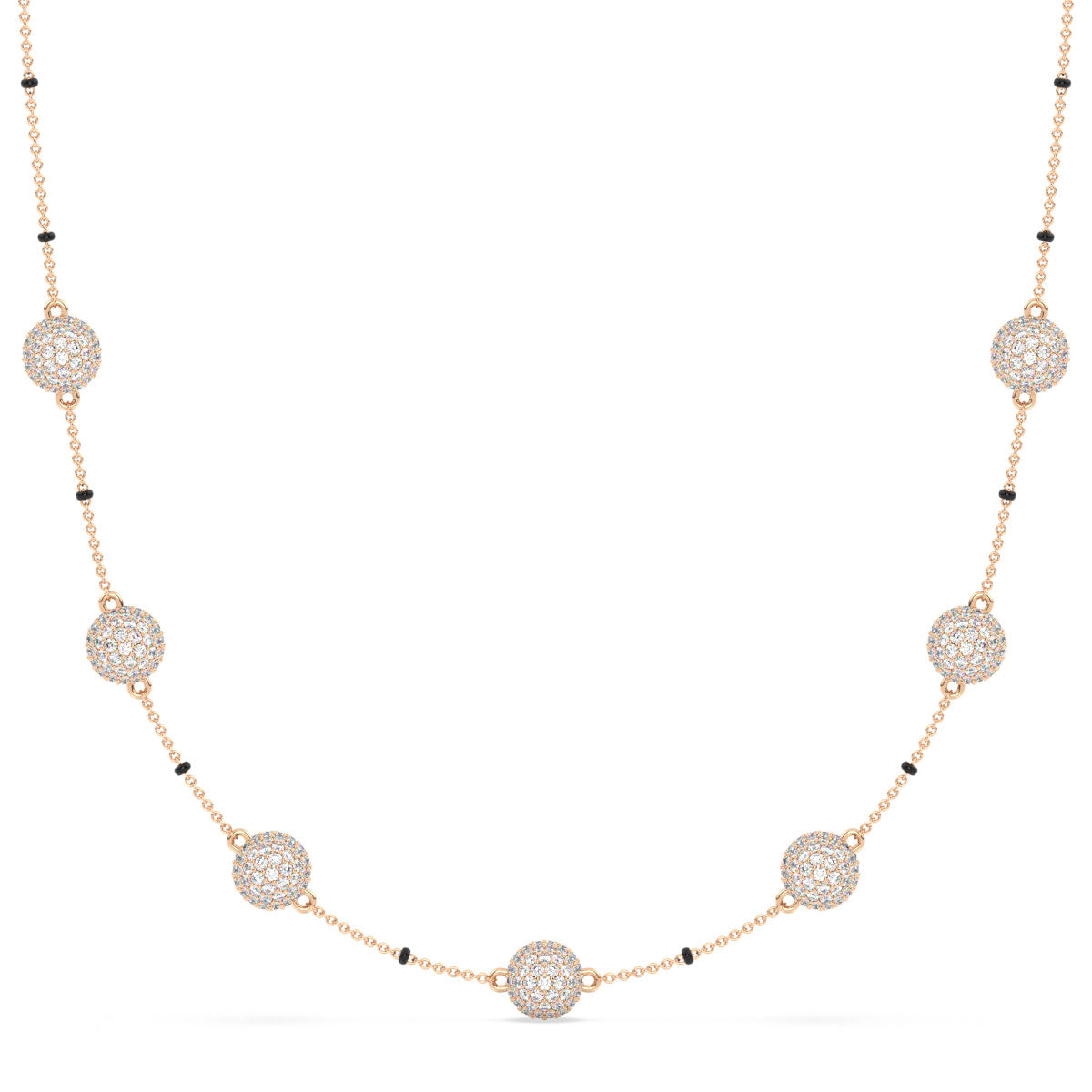 CLARETTE TRENDY LAB GROWN DIAMOND SPHERE MANGALSUTRA, GOLD