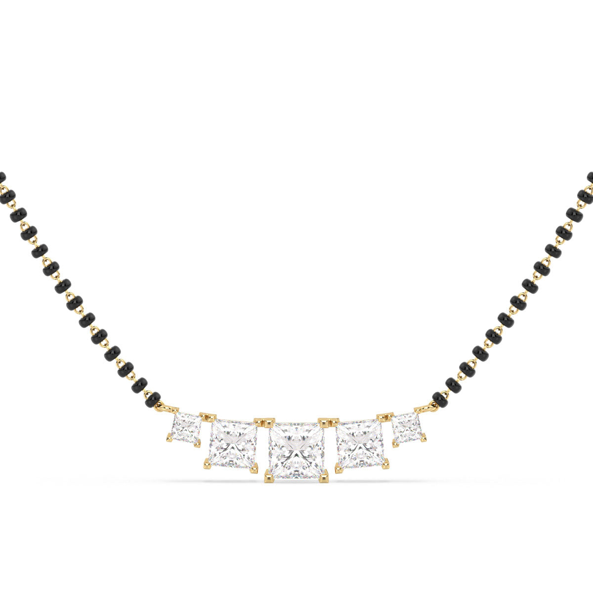 AZALEA ELEGANT PRINCESS CUT LAB GROWN DIAMOND MANGALSUTRA, GOLD