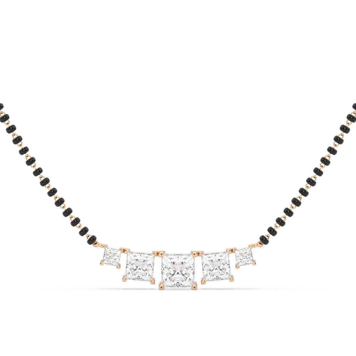 AZALEA ELEGANT PRINCESS CUT LAB GROWN DIAMOND MANGALSUTRA, GOLD