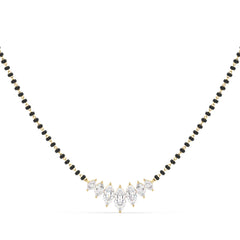 LILETTA ARC SET MARQUISE CUT LAB GROWN DAMOND ELEGANT TRENDY MANGALSUTRA, GOLD