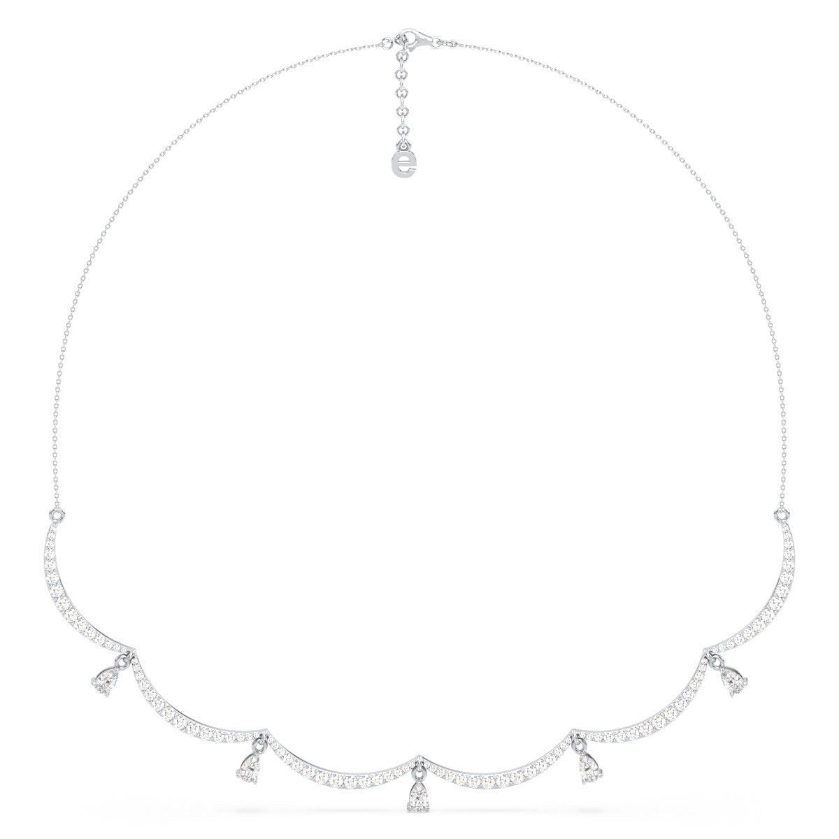 CLARETTE PEAR AND ROUND CUT LAB GROWN DIAMOND NECKLACE, GOLD