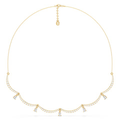 CLARETTE PEAR AND ROUND CUT LAB GROWN DIAMOND NECKLACE, GOLD