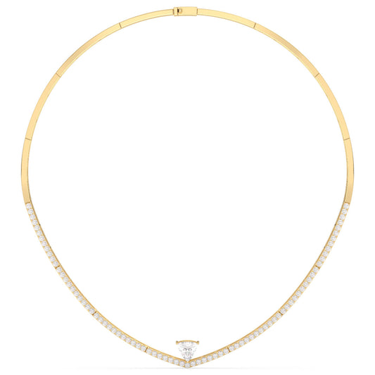 CLARETTE NECKLACE WITH A TRILLION CUT LAB GROWN DIAMOND, GOLD